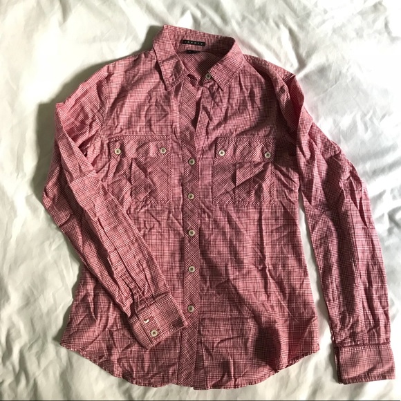 THEORY raspberry button-down - Picture 3 of 7